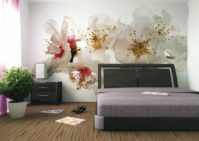 deco -ideoita makuuhuoneen seinän suunnittelu kukat kasvi ruukku