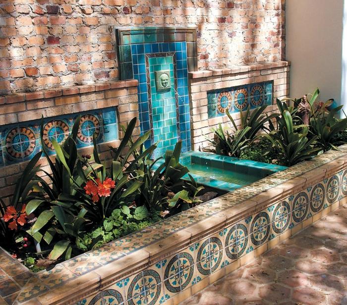 kaunistaa puutarha puutarha suihkulähteet seinä suihkulähteet kasvit