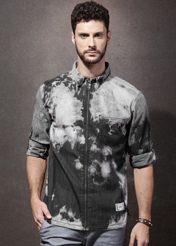 Charcoal Wash Denim skjorter til mænd