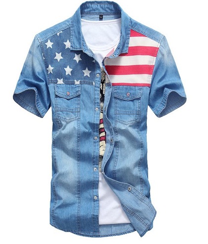 Retro denimskjorte til mænd