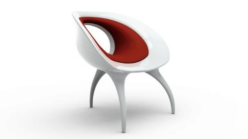 Benoit Lienartin qi dian -tuoli punainen valkoinen suunnitteluidea