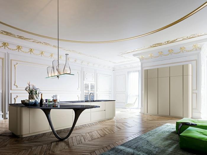designkeittiöt modernit keittiöt chevron -kuviointi puulattia
