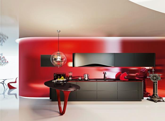 designkeittiöt modernit keittiöt italialainen design punainen