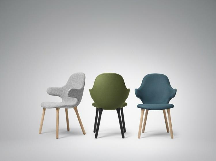 designtuolit Catch Chair & Tradition harmaa vihreä sininen