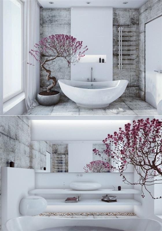 suunnittelija kylpyhuone zen bonsai luonne