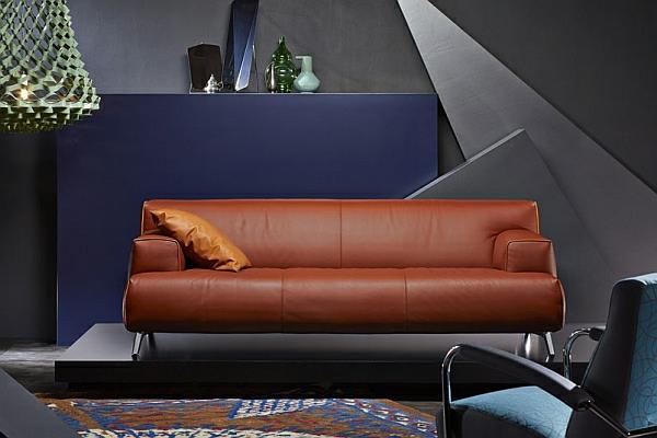 design -sohva nahka ruskea