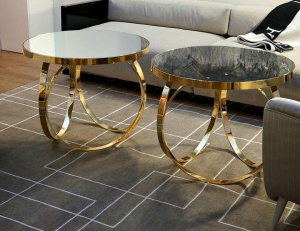 design -sohvapöydät lasipintainen metallipohja
