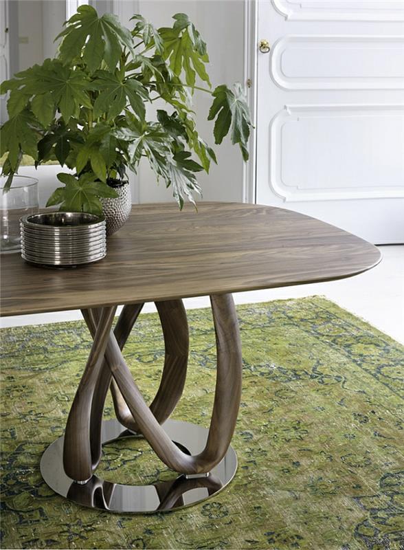 suunnittelija ruokapöydät soikea ohut puinen yläosa tyylikäs yksinkertainen muoto