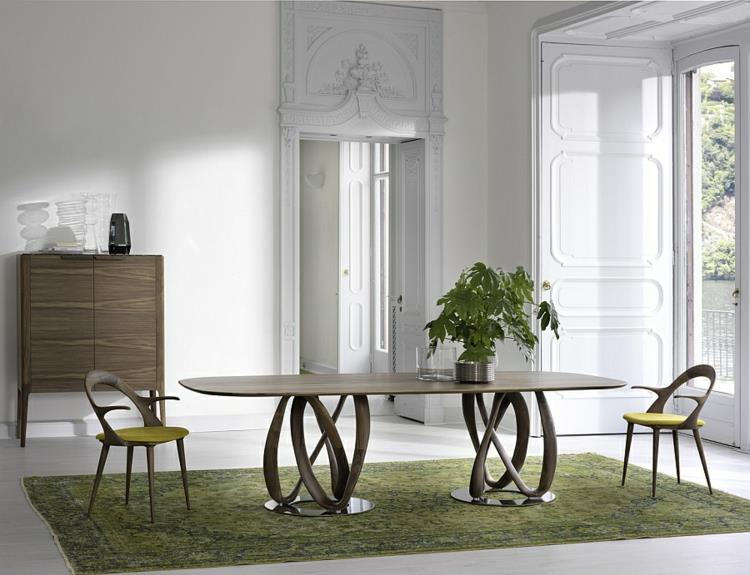 suunnittelija ruokapöytä soikeat ruokapöydän tuolit valkoinen puu tyylikäs yksinkertainen muoto