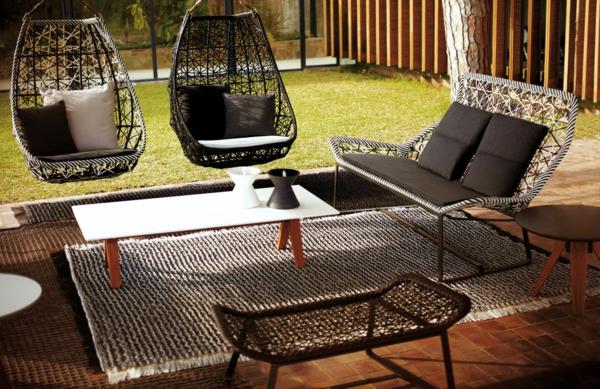suunnittelija puutarhakalusteet punottu riippuva tuoli sohva penkki