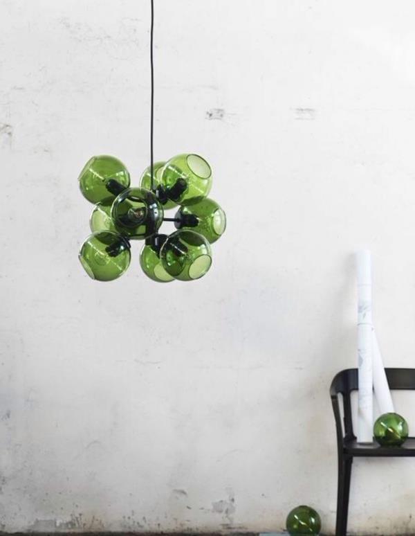 suunnittelijalamput riippuvalaisin vihreä lasi lampunvarjostimet