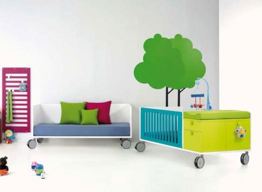 design -huonekalut bm2000 lastenhuoneen sängyn rullat vauvan sänky värillinen