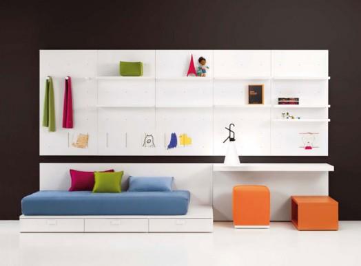 design -huonekalut bm2000 lastenhuoneen sängyn seinähyllyt käytännöllisiä