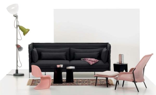suunnittelija huonekalut werner panter pieni vaaleanpunainen tuoli