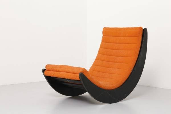 designhuonekalut werner panton oranssi tuoli musta
