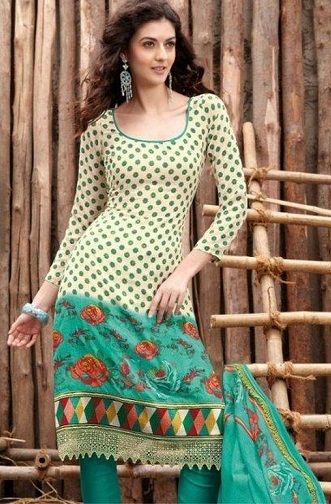 Designer bomuld Salwar Kameez til piger