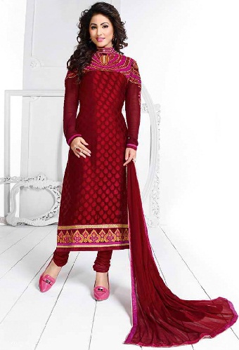 Red Velvet Designer Salwar Kameez