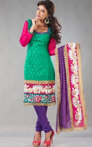 Stilfulde Churidar Pattern Designer Salwar Suits