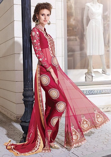 Red Bridal Resham Work Designer Suit
