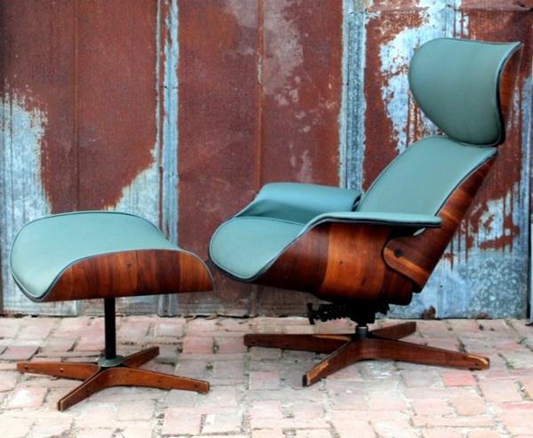 suunnittelija nojatuoli Charles Eames Lounge Chair värillinen turkoosi