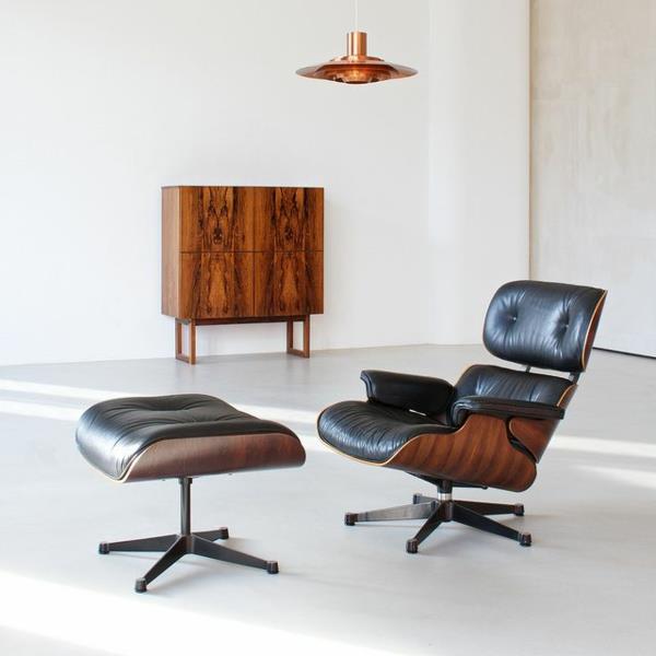 suunnittelija nojatuoli Charles Eames Lounge Chair olohuoneen huonekalut nahkainen nojatuoli