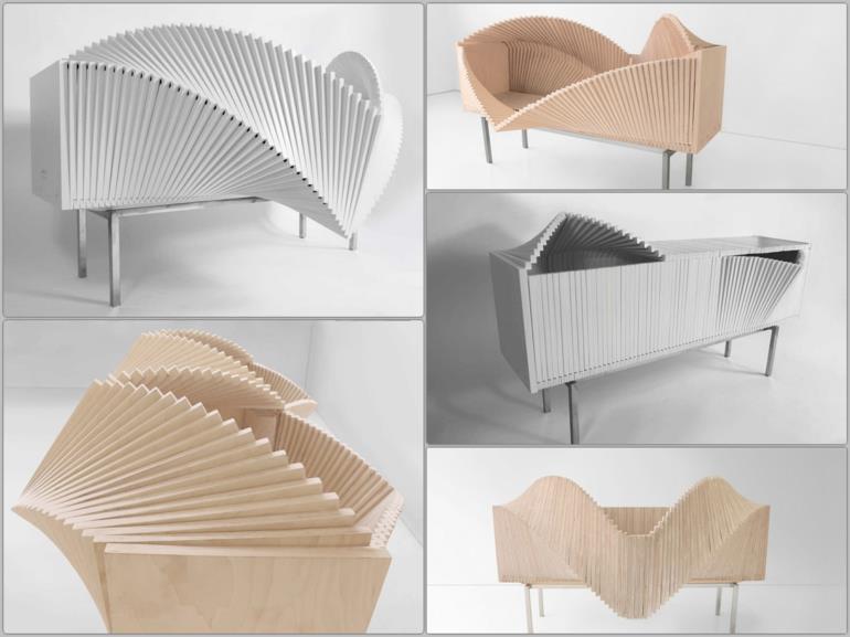 Suunnittelija -aaltokaappikaappi Sebastian Errazuriz