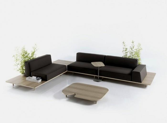 design -sohva tumma beige ja valkoinen