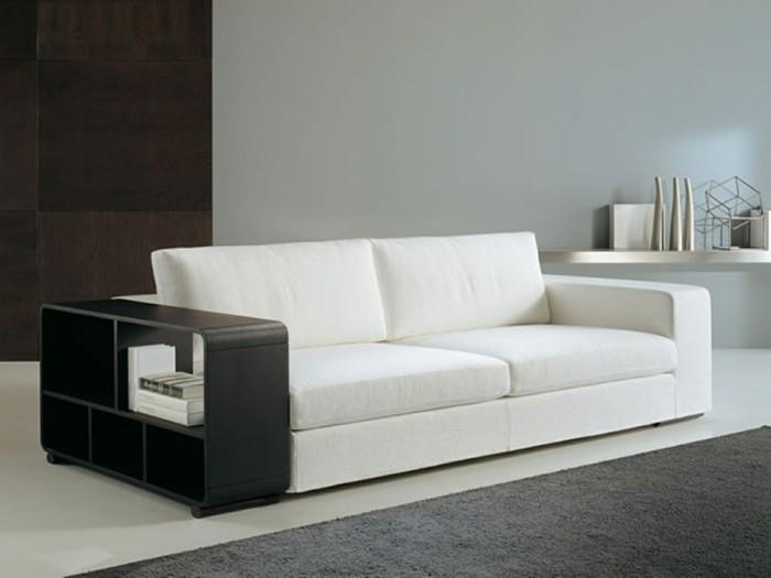design -sohva valkoinen ja musta aksentti
