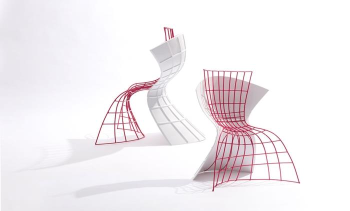 suunnittelija tuoli eva chou r kuori tuoli valkoinen punainen
