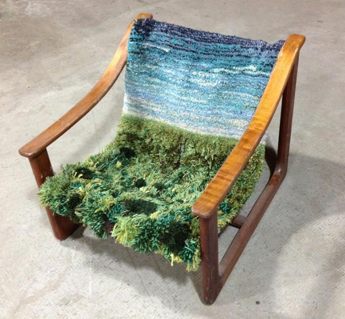 suunnittelija matto sisäpuutarha luonto look nojatuoli niitty