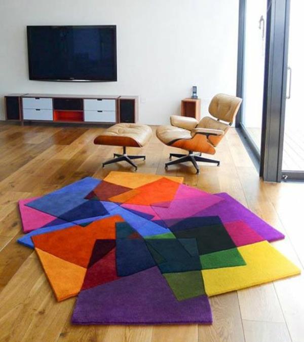 suunnittelija matot lattia värikäs lounge