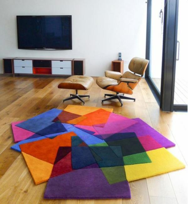 suunnittelijamatot olohuone värikkäitä mattoja kirkkaita värejä