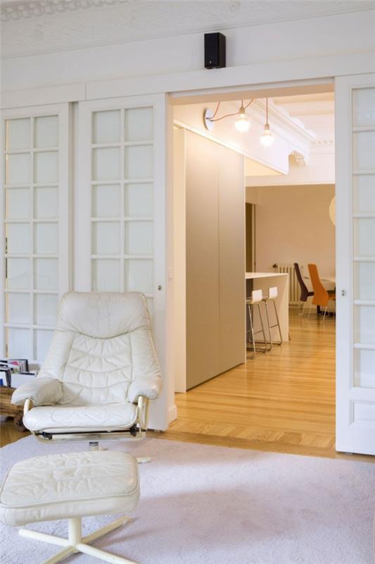 suunnittelija -asunto ortega y gasset house nahkainen nojatuoli valkoinen