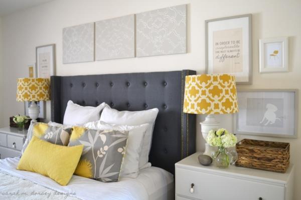 feng shui makuuhuoneen sänky verhoiltu pääty