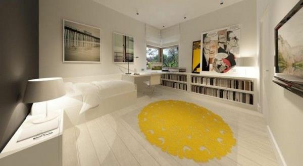 suunnitteluideoita nuorisohuoneen suunnittelu sänky keltainen matto