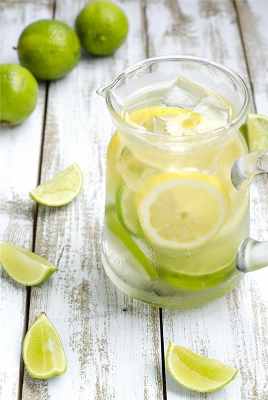 detox -hoito kesällä detox -resepti vesi detox -mehu sitruunan lime