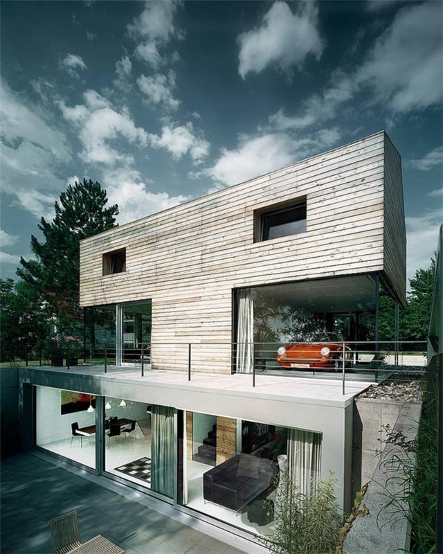 saksalainen asuva moderni talo bauhaus -tyylinen porsche