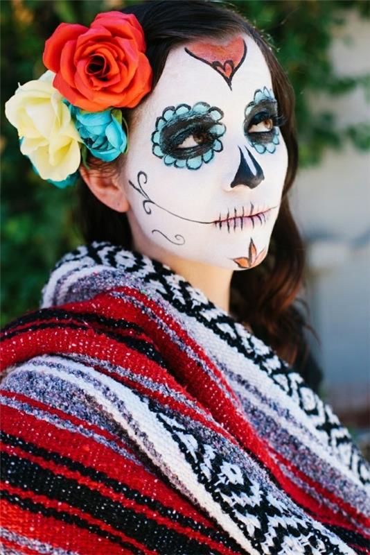 dia de muertos muodostavat halloween -kasvot