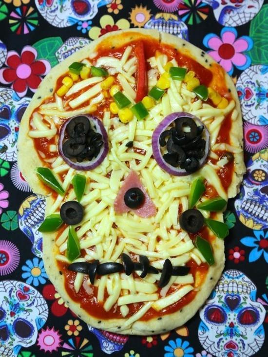 dia del muertos halloween pizzan täytteen ideoita