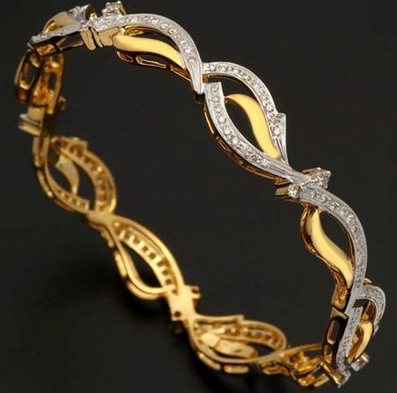 Single Line Diamond Bangles