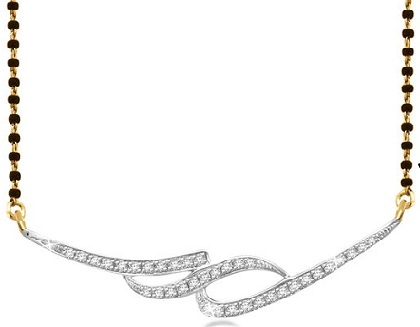 Delikat diamant vedhæng Mangalsutra Design