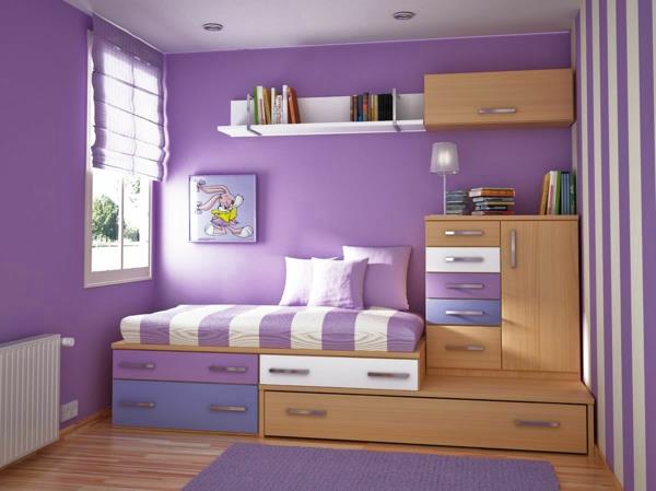 maalata seinät kotona violetissa lastenhuoneessa