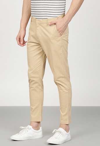 Beige cropped bukser