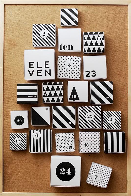 diy adventti kalenteri tinker yksinkertaisesti joulukuusi paketti pin board