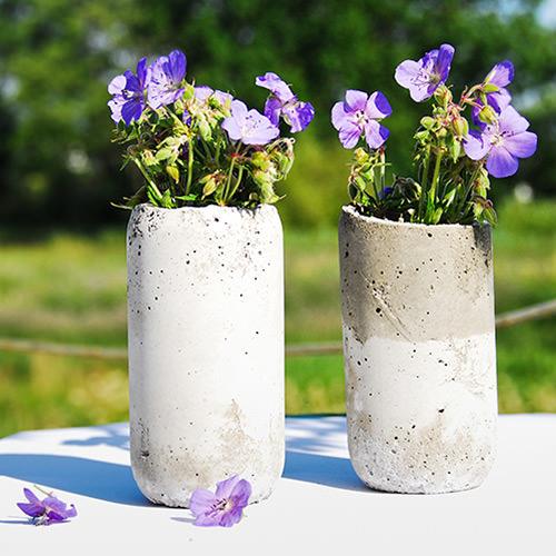 DIY betoniset kukkaruukut yksinkertaiset maljakot