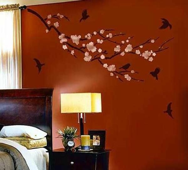 DIY -sisustusideoita makuuhuoneen seinän suunnittelu maalauskaavain