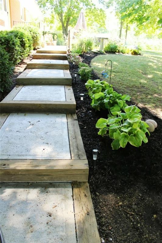 DIY -puutarhan portaat ja puutarhapolut
