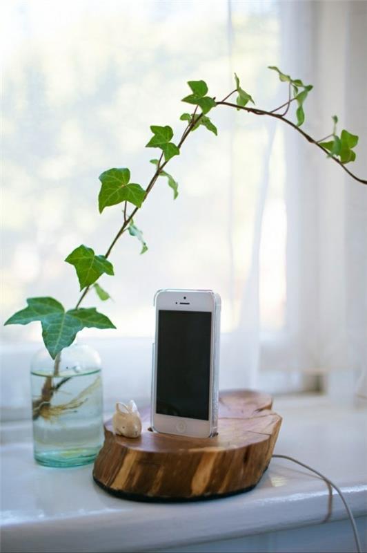 DIY -ideoita käsityöideoita iphone -puun kantojalusta hyödyllisiä käsityövinkkejä
