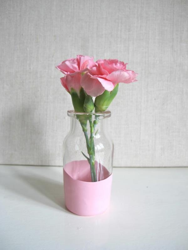 DIY -ideoita käsityöideoita pastellivärejä maljakko muurausastian ruusuja
