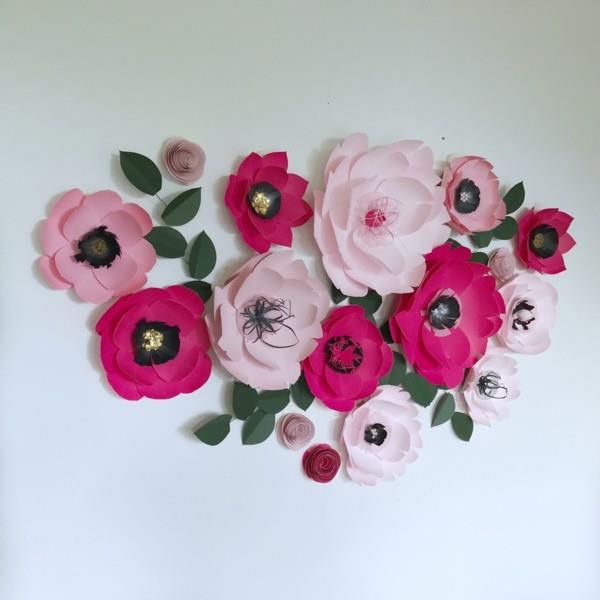 DIY -ideoita sisustus seinäkoriste paperi kukat